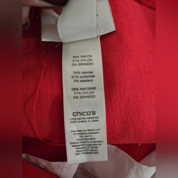 Chico's Coral Crop Pants - Picture 3 of 4